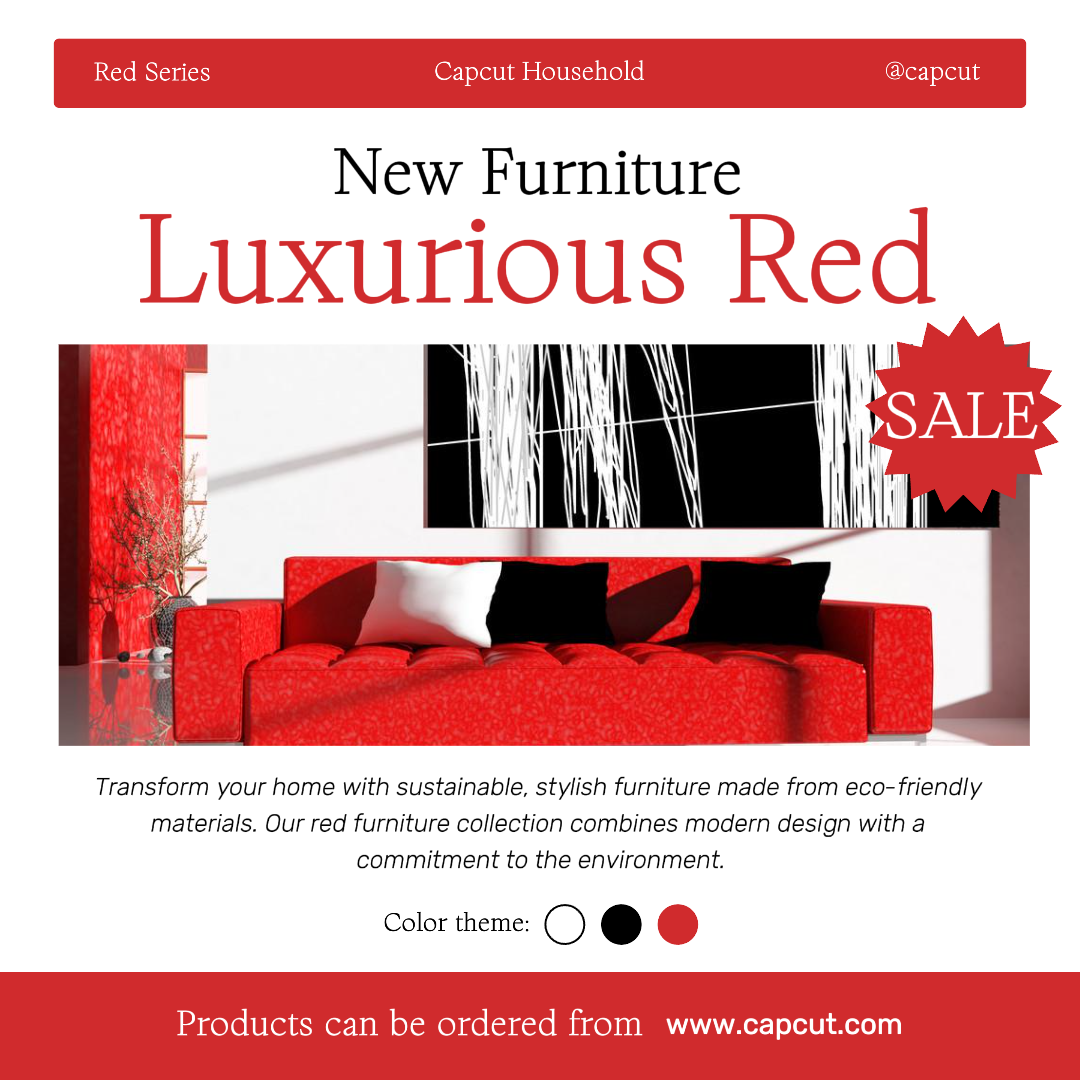 Household Accessories & Furniture Marketing Post Instagram Post Red Luxurious