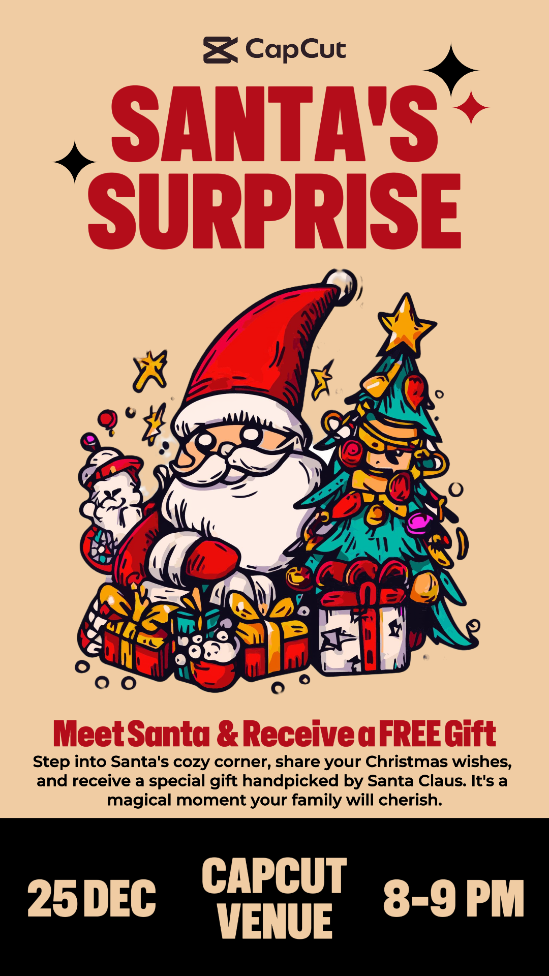 Historia sorpresa de Navidad de Papá Noel en Instagram