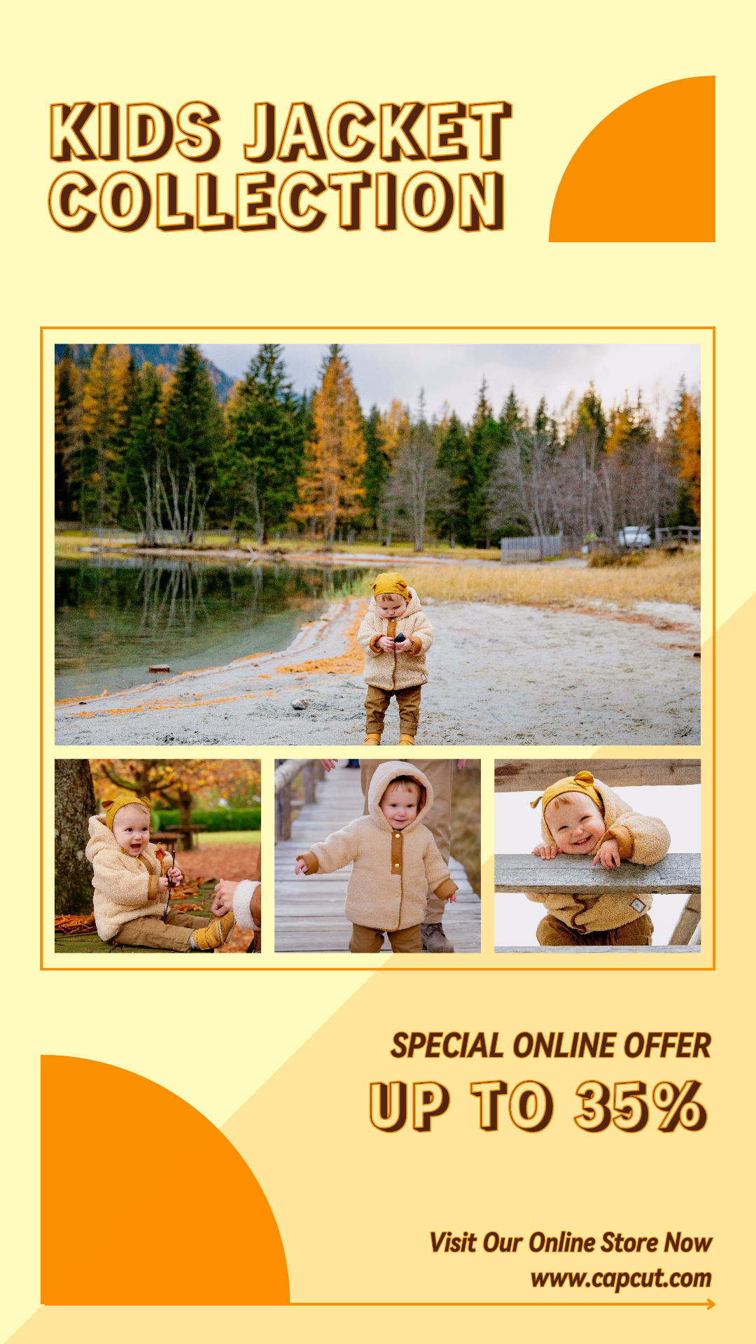 Vier Multi - Mode - Kinder Jacke Gelb Stil 