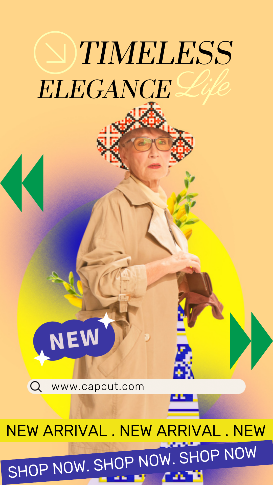 Collage minimaliste de l'histoire Instagram de la mode de grand-mère