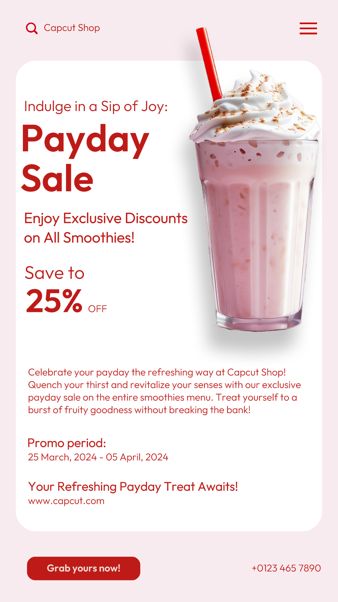 Food Smoothies Sale Instagram Story