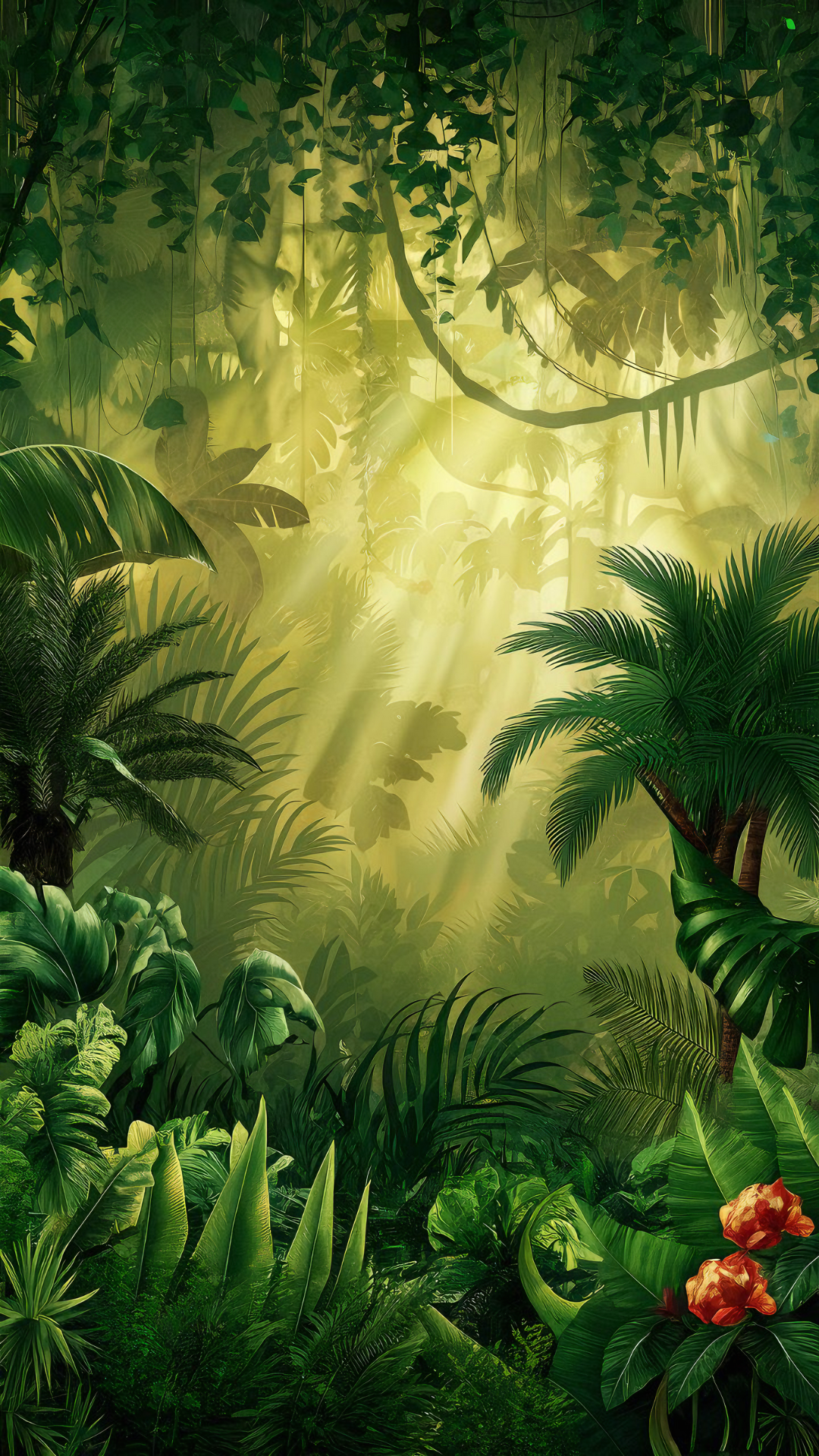 Wallpaper Kreatives Poster Blätter Dschungel