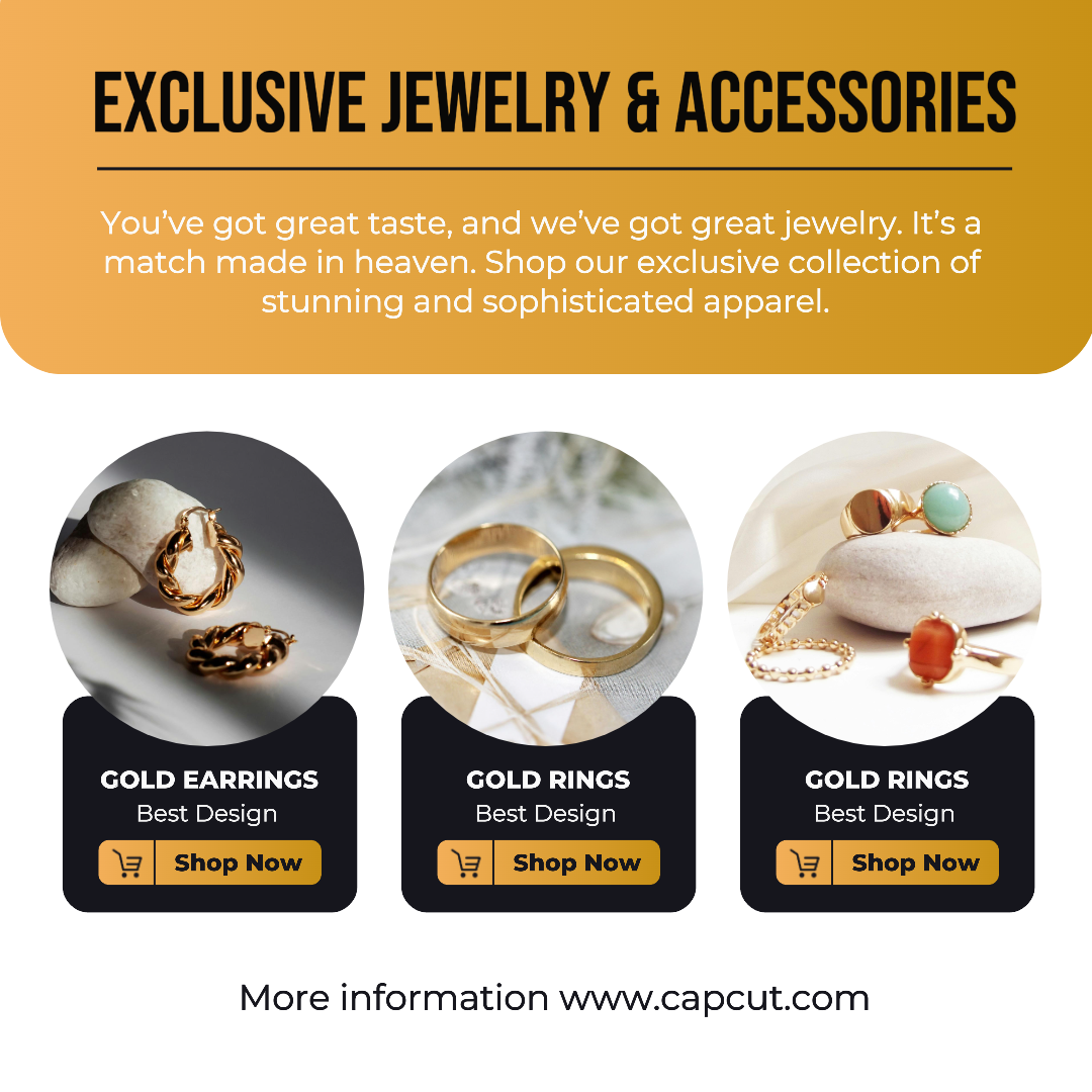 Exclusive Jewelry and accessories Instagram Post White & Gold Minimalist