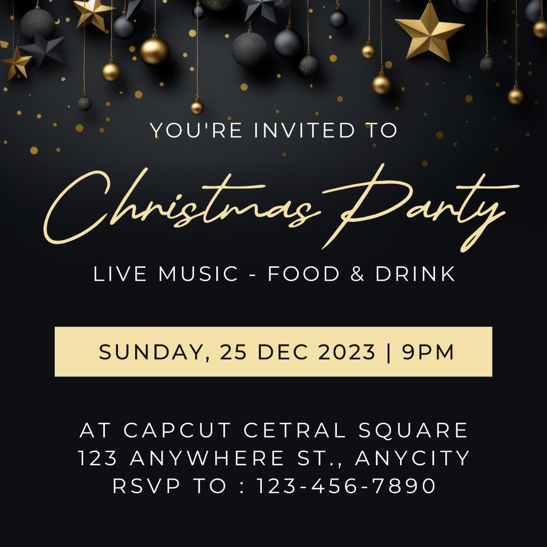 Tarjeta De Invitación De Fiesta De Navidad Publicación De Instagram