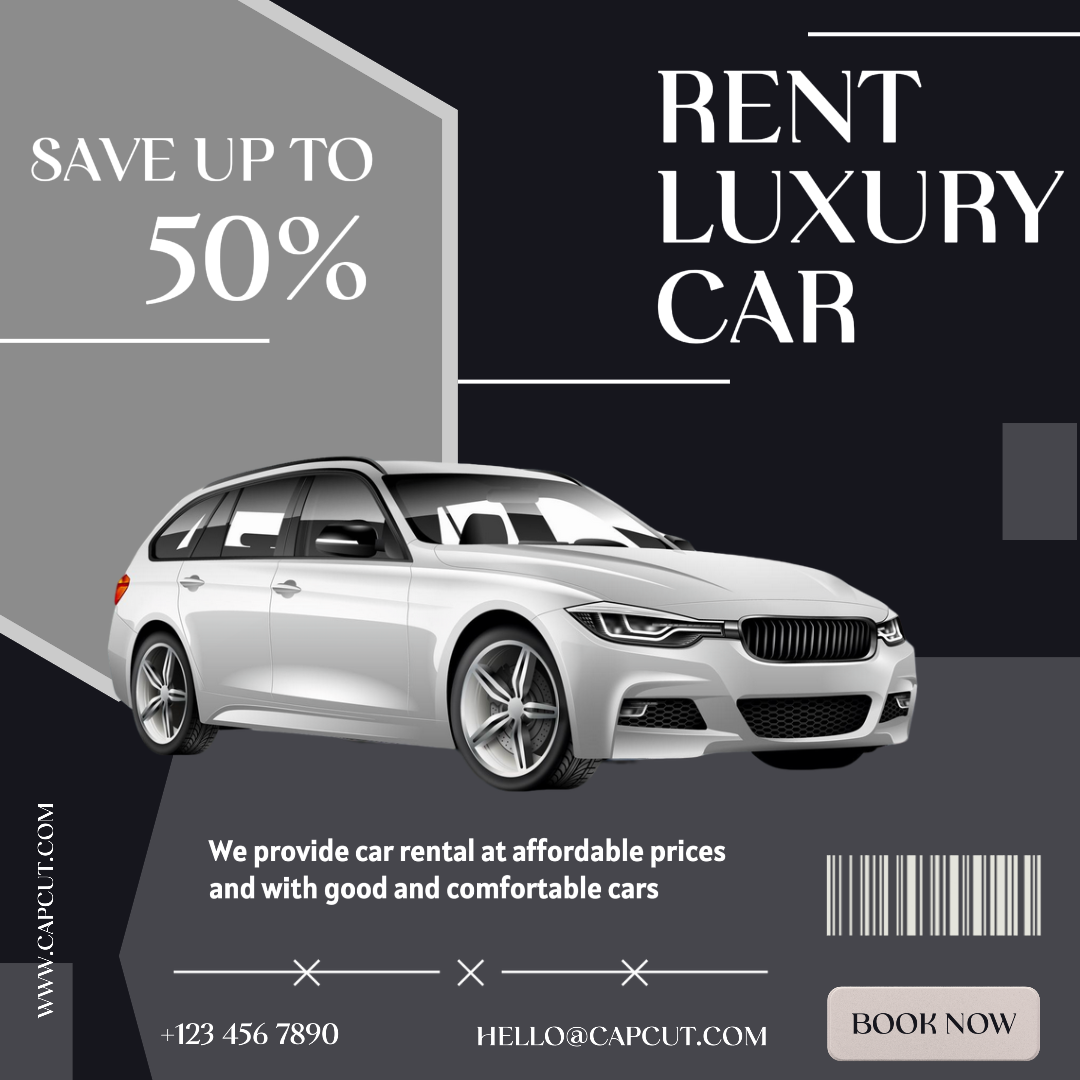 Rent Luxury Car Marketing Poster Instagram Black | Redação Publicitária
