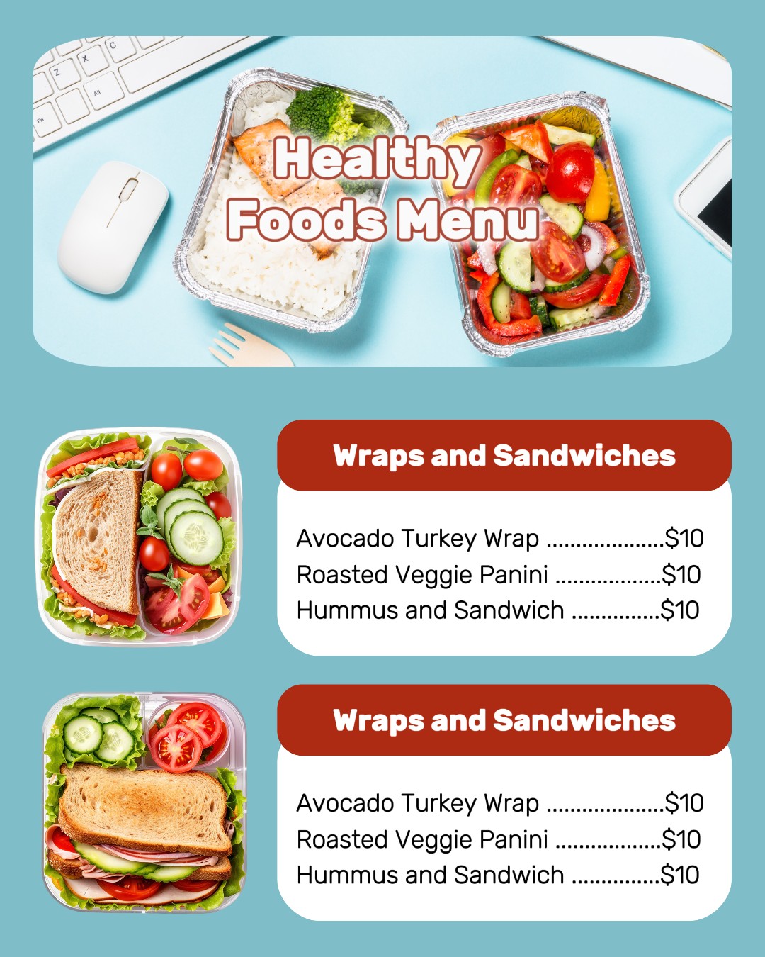 Healthy Foods Menu