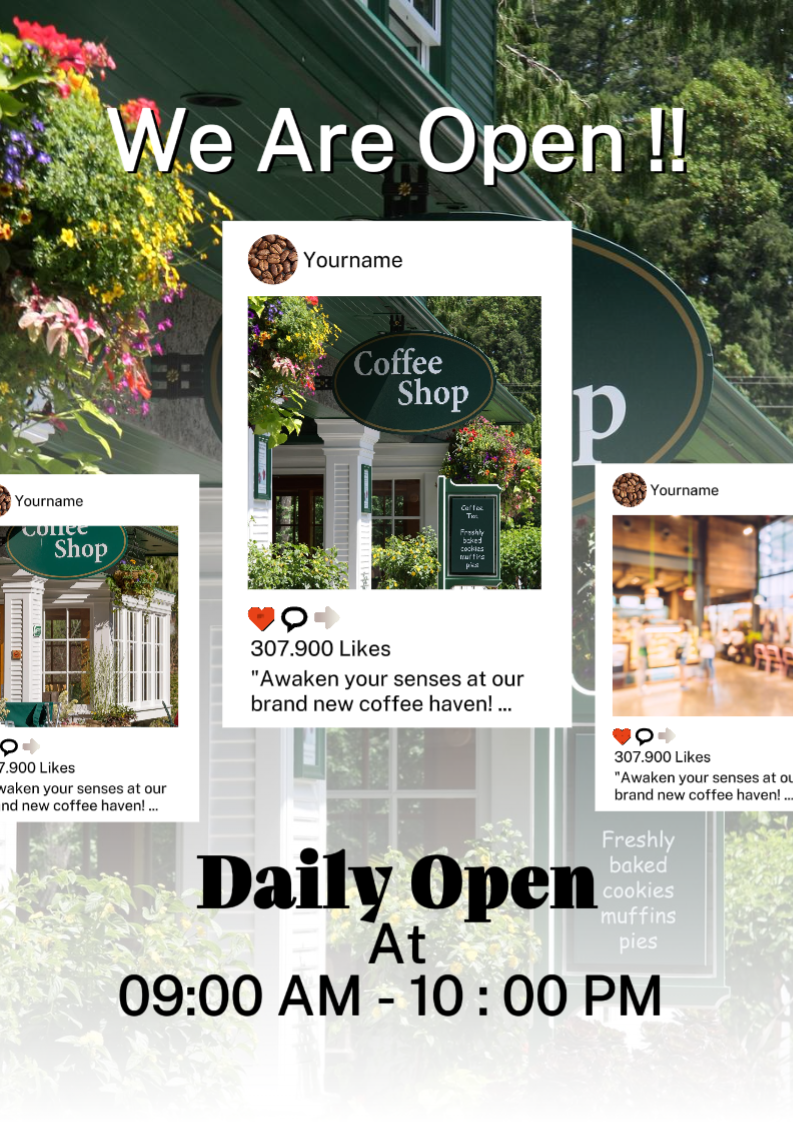 Flayer de promoción de cafetería 