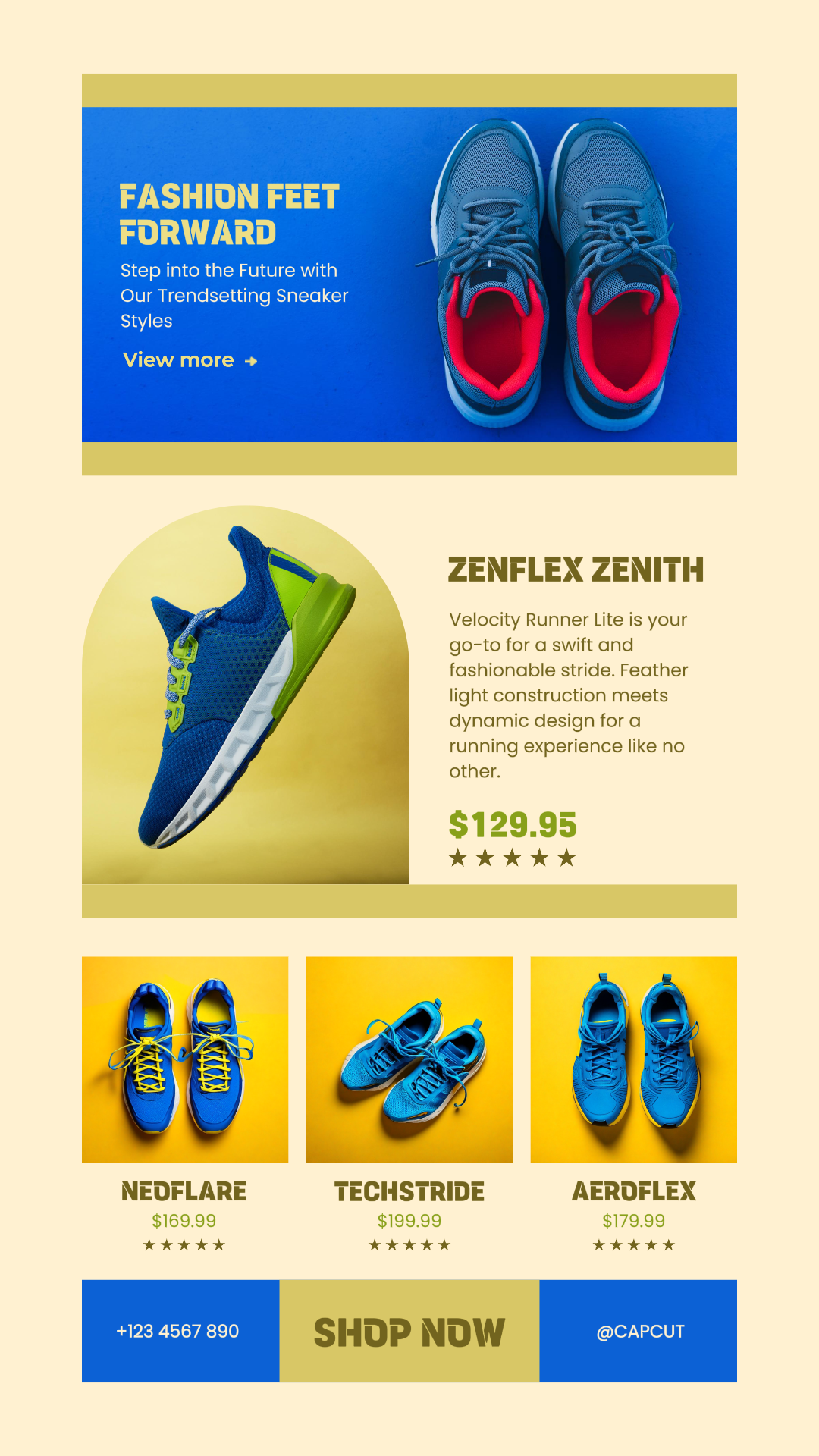 5 Promosi Sepatu Sport Gambar Multi-produk untuk Instagram story