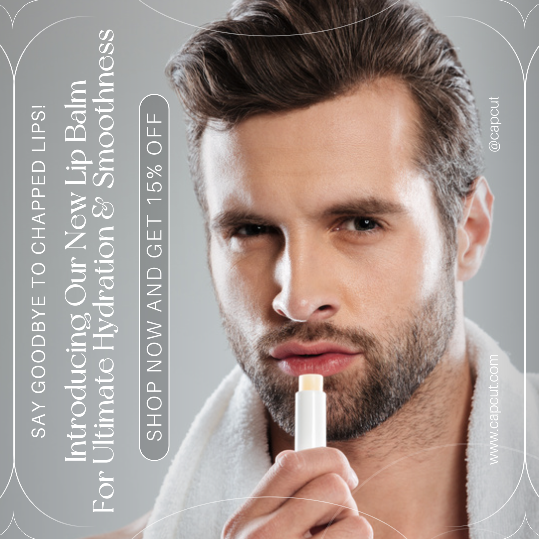 Publicités Facebook - Affiche marketing - Soins de beauté - Promotion des ventes - Baume à lèvres