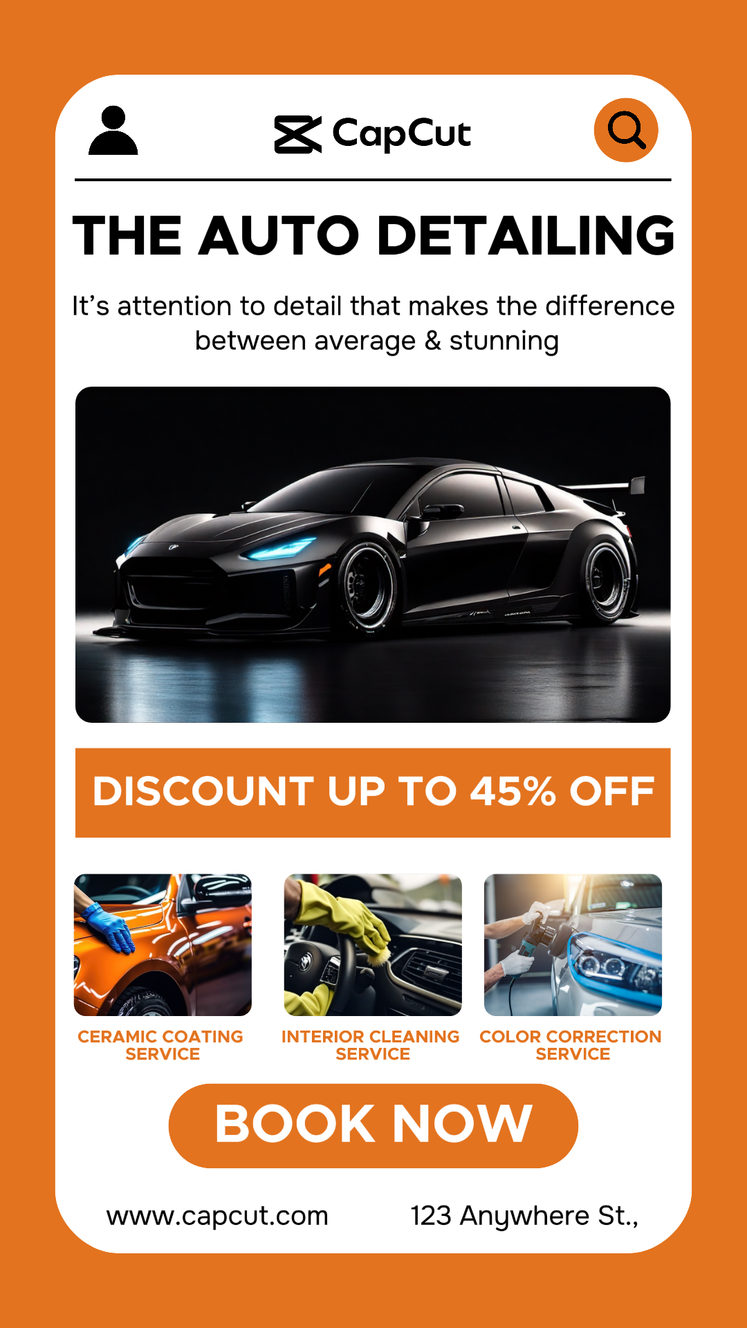 Historia de instagram del servicio de detalles automáticos