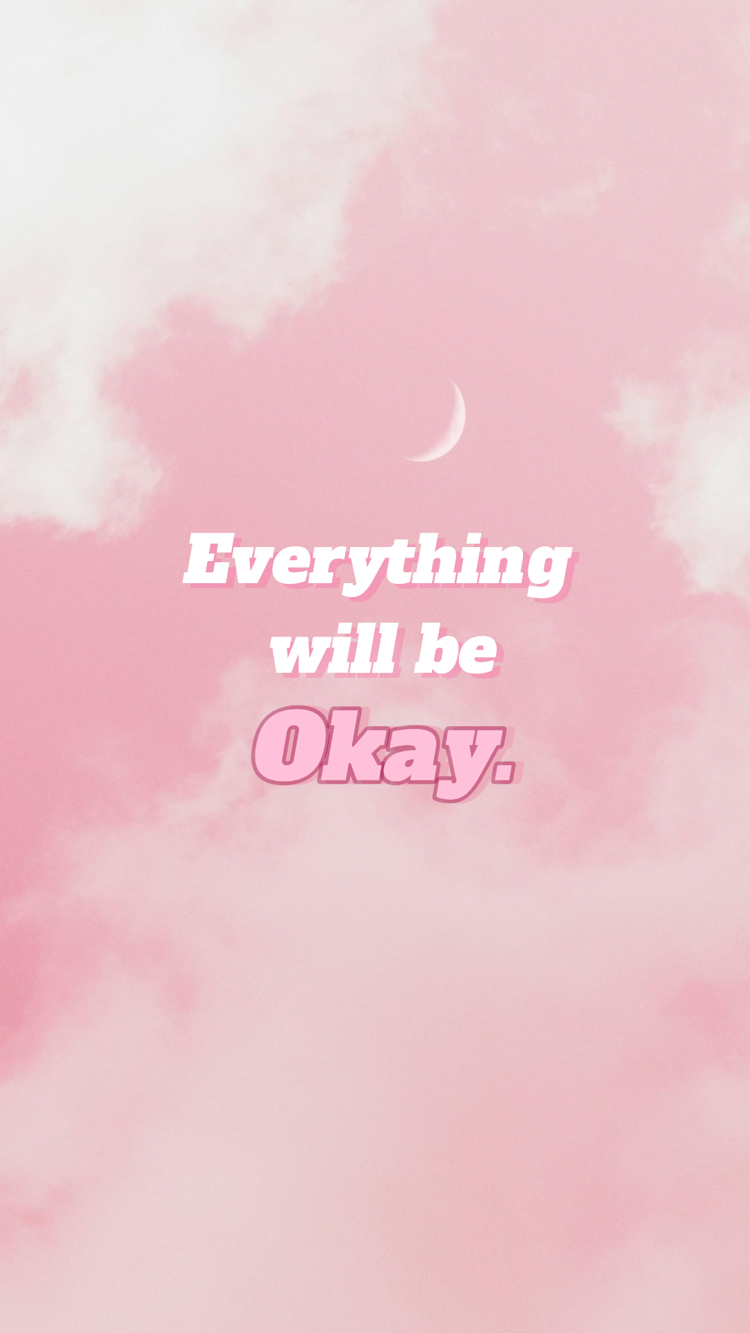 Fondo de pantalla Póster creativo Citas de nubes rosadas