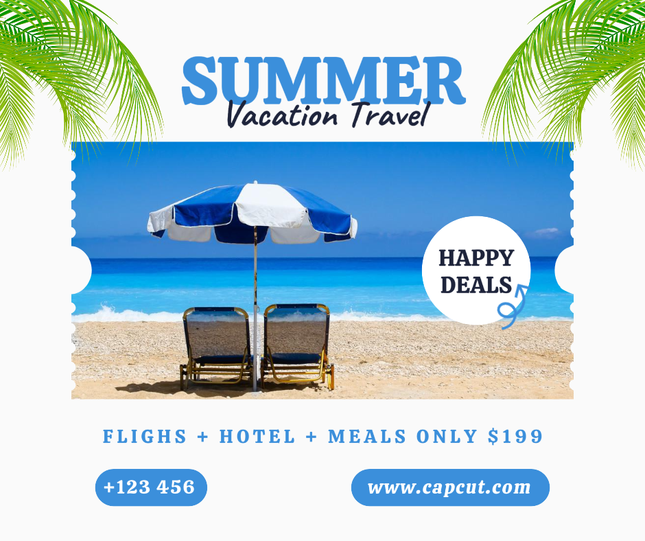 Publicación de Facebook de viajes de vacaciones