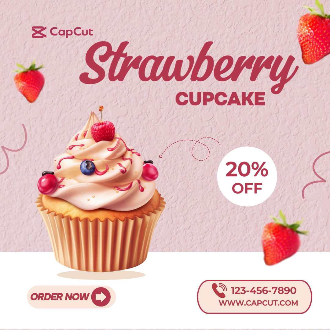 Pink Simple Cupcakes Promotion Instagram Post