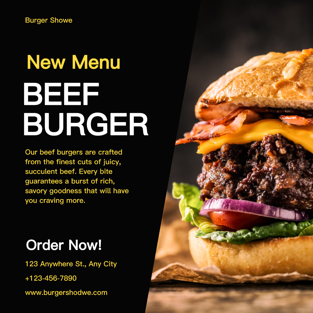 Burger Food Product Display Instagram Post 