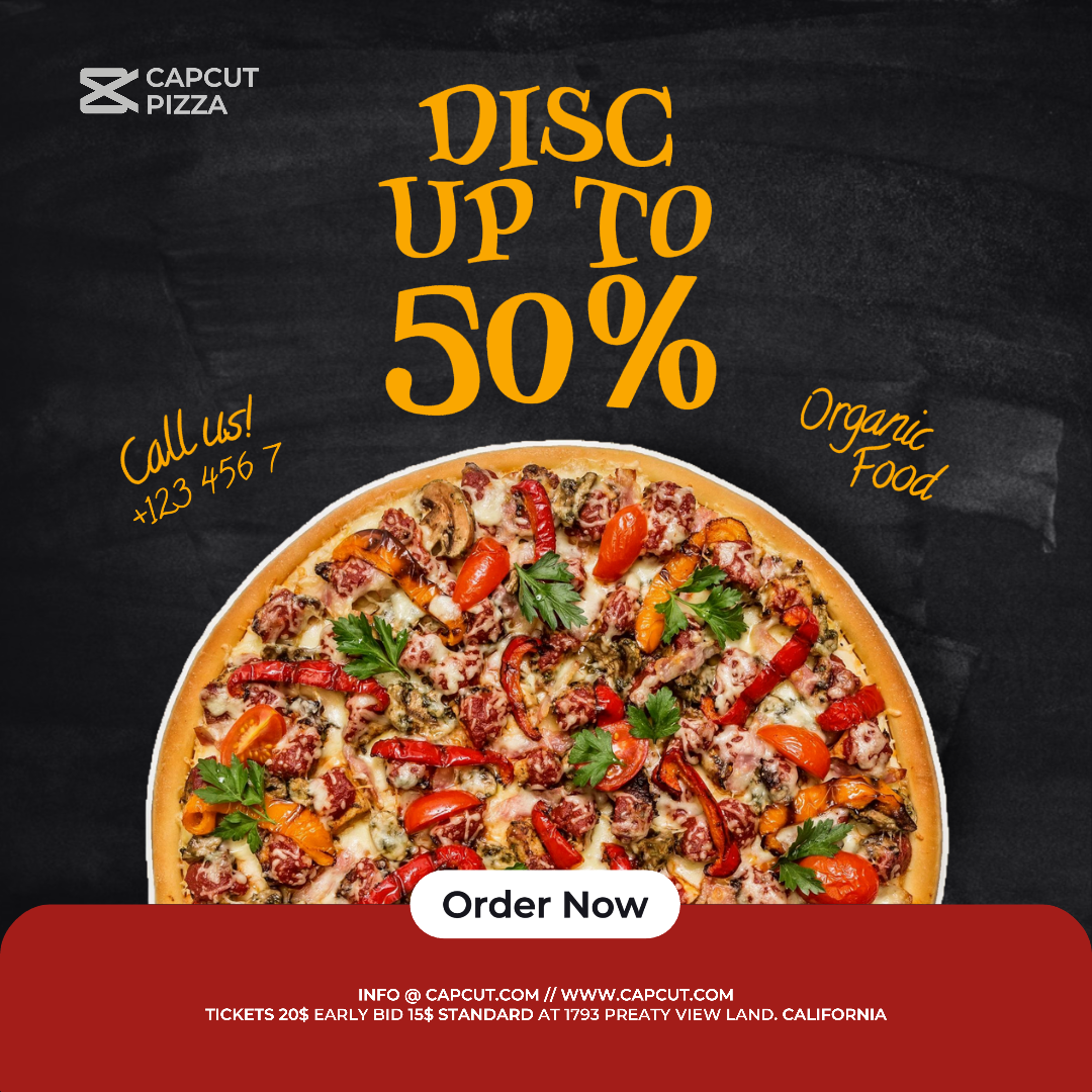 Discount Pizza Instagram Post Black