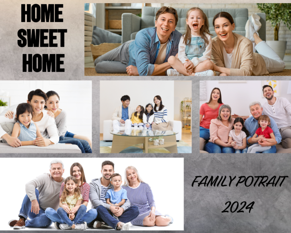 Potrait familial de collage photo non marketing 2024