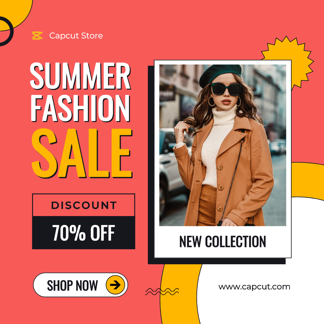 Summer Fashion Sale Marketing Poster IG Post Red