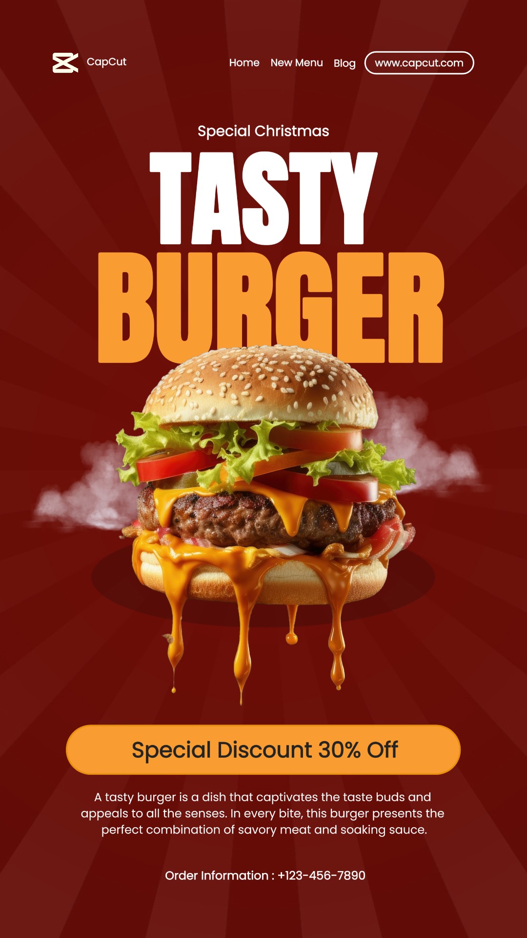 Publicación de Tiktok de hamburguesa navideña