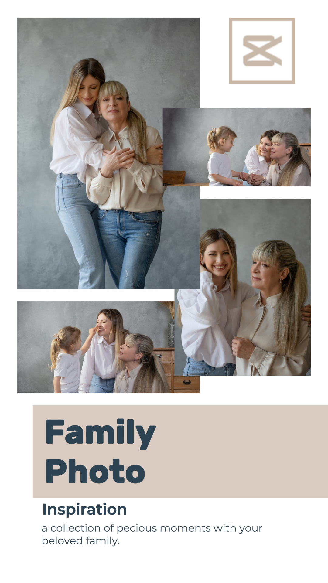 minimalist collage creative poster instagram story photo album white Cream