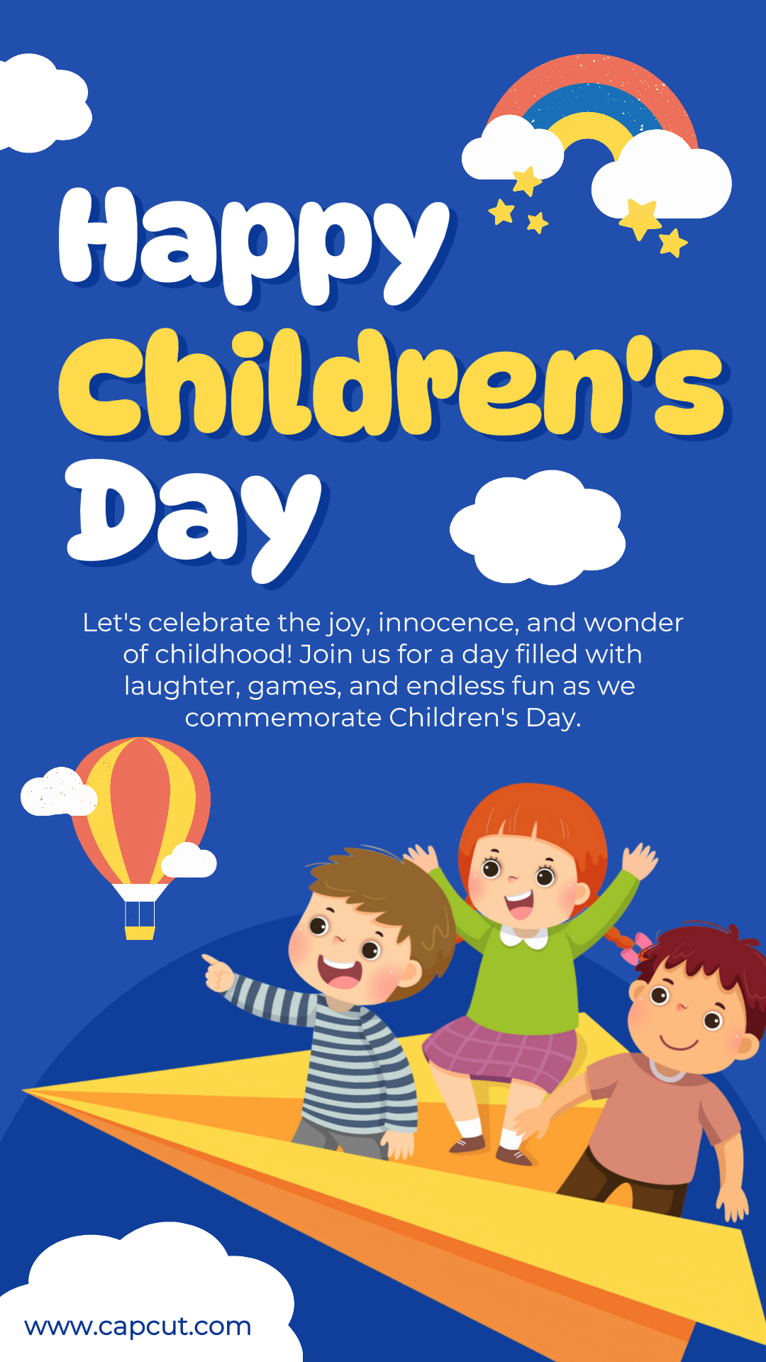 Journée des enfants-Affiche créative de l'industrie générale Tiktok Journée des enfants de style accrocheur