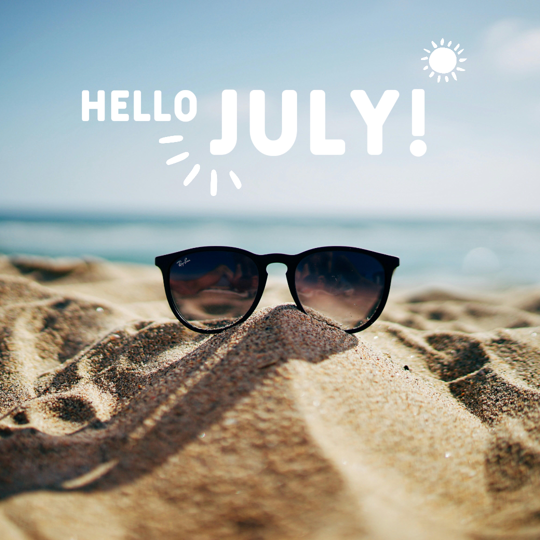  Hello July Creative Poster Instagram Post Beach