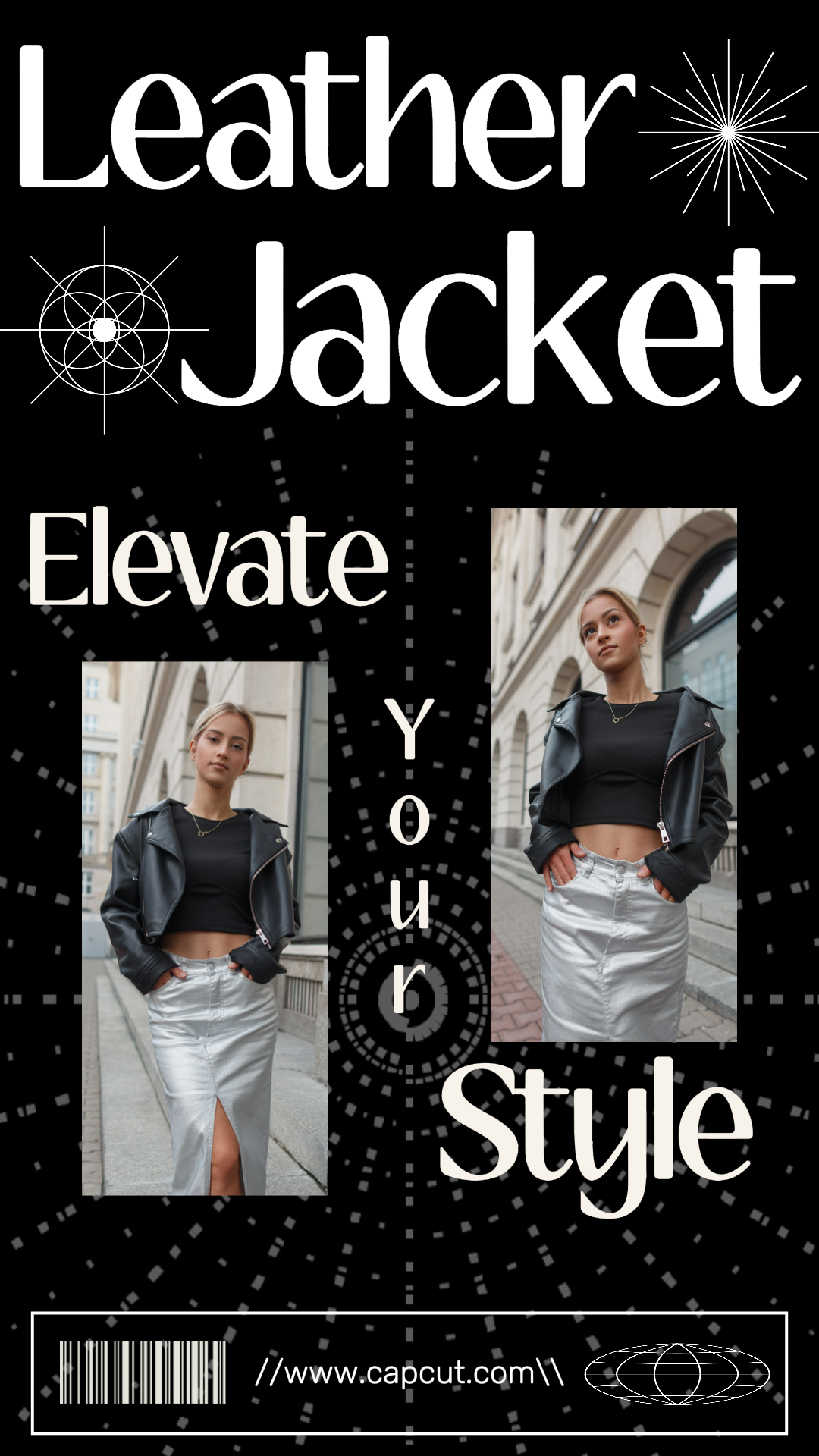 Mode Lederjacke Produkt Display