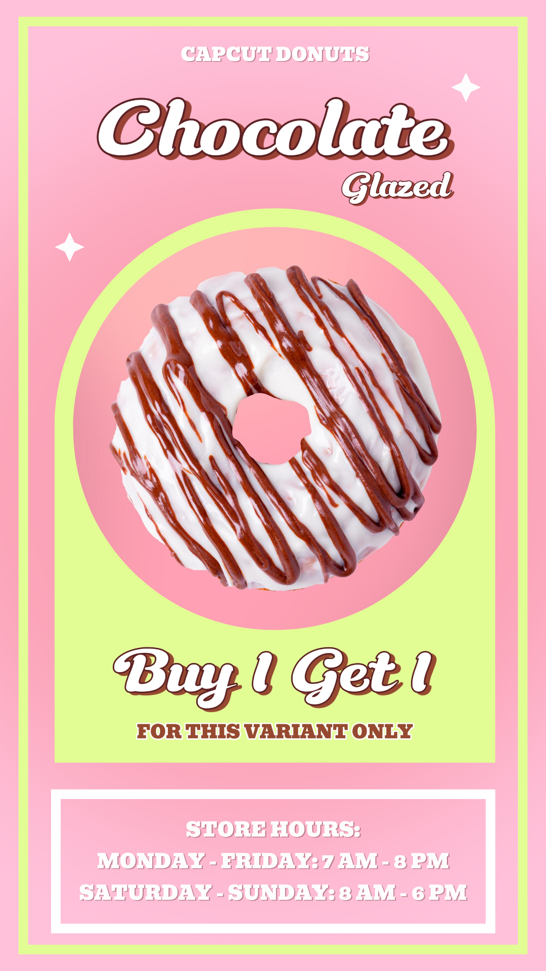 Foods & Beverage Product Display Donuts Discount Promotion Instagram Story Pink Cute Style