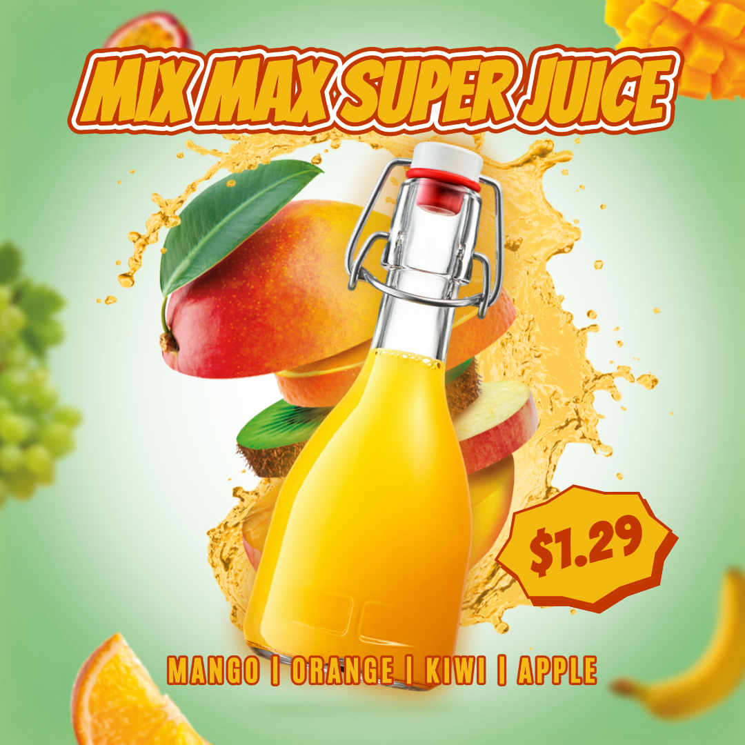 Comida y bebida jugo publicación de instagram verde y naranja