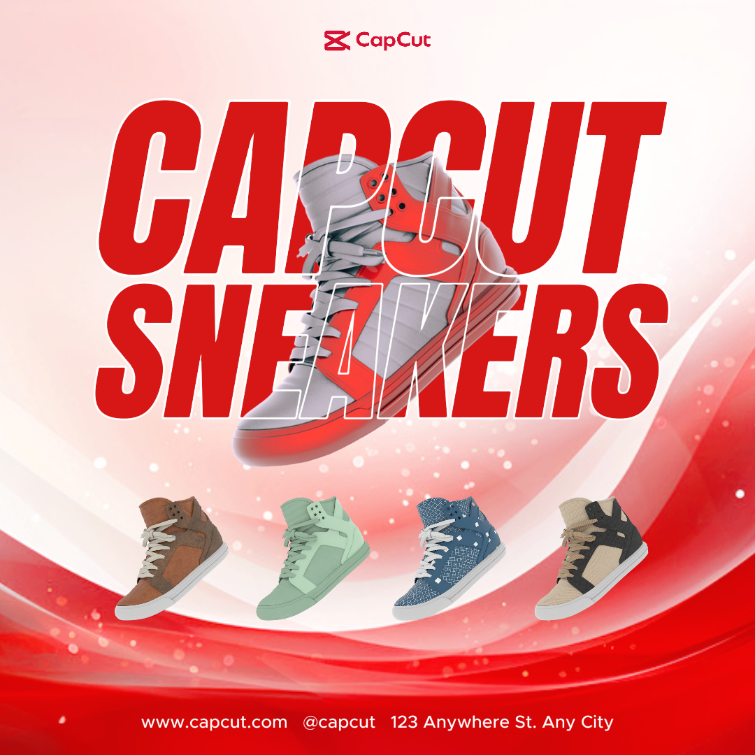 E-commerce Sneakers Hero Image Red Minimalist