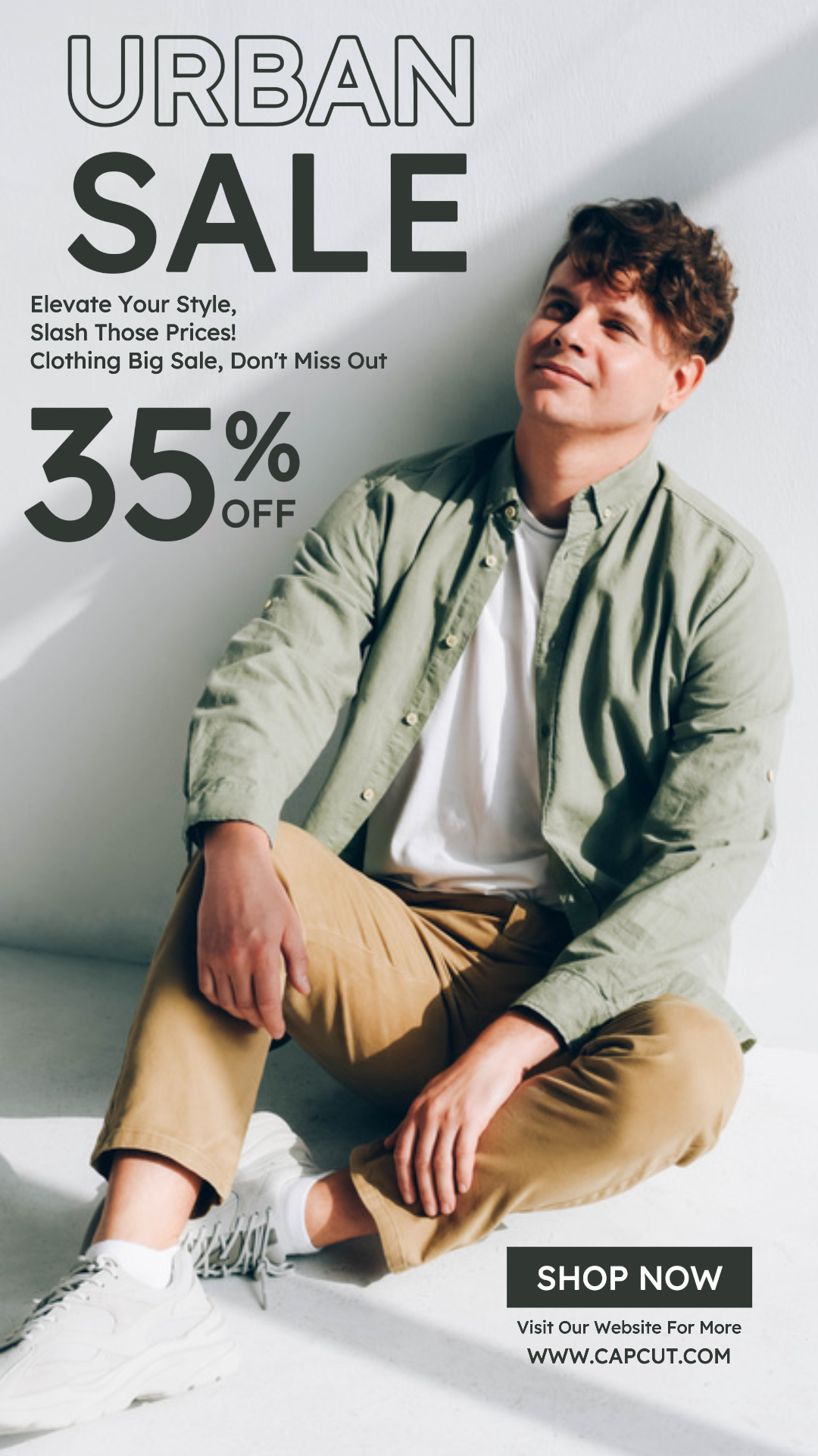 Clothing and Shoes Marketing Poster Instagran Story Green White