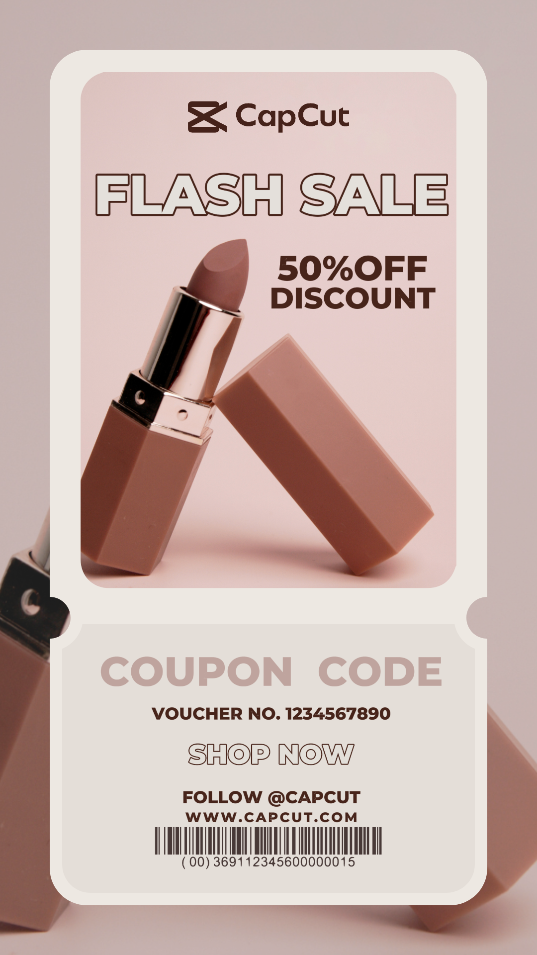 Beauty Care Marketing Poster Instagram Post Promotion / Rabatt Make Up Kosmetik Lippenstift