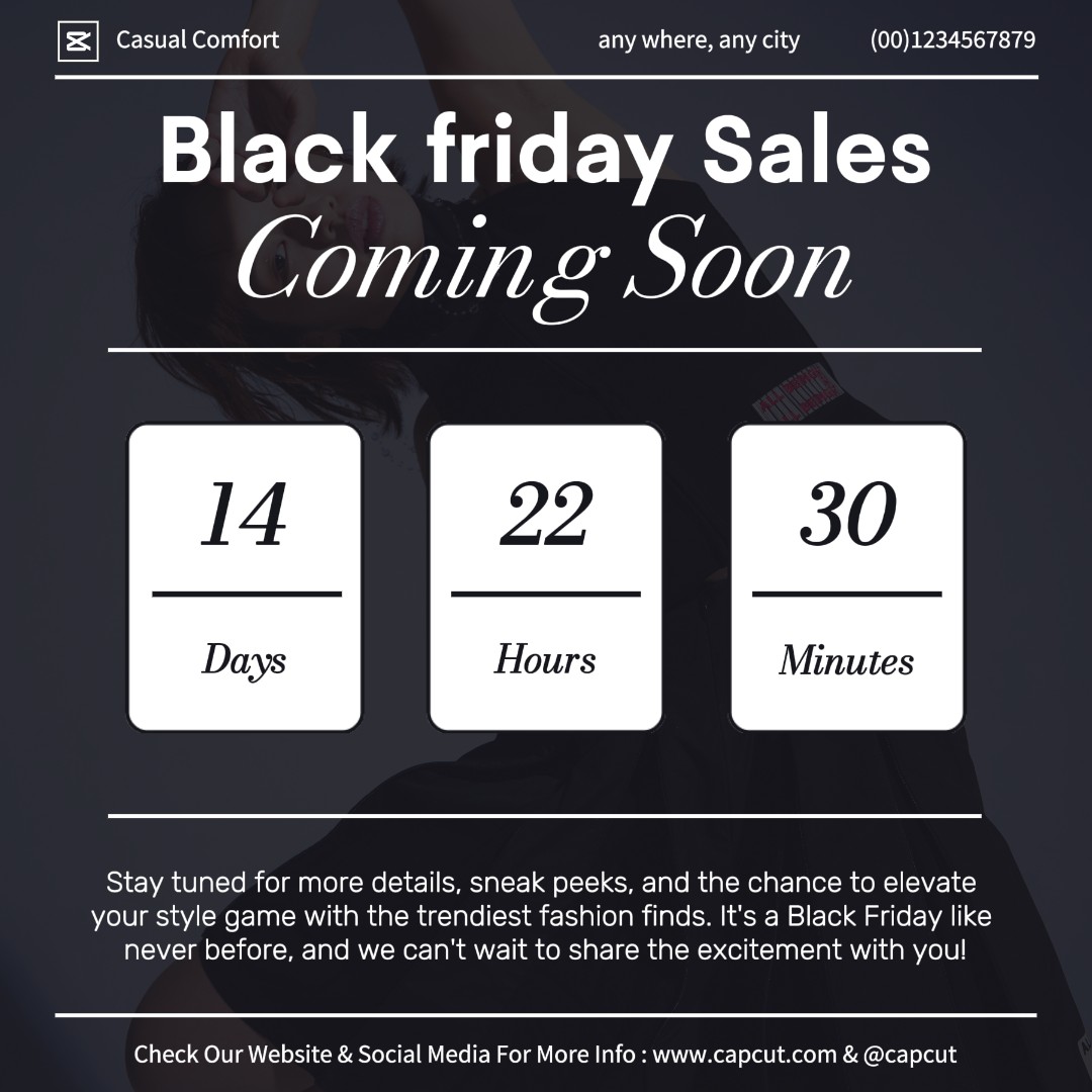 Black Friday Compte à rebours des ventes Instagram Post
