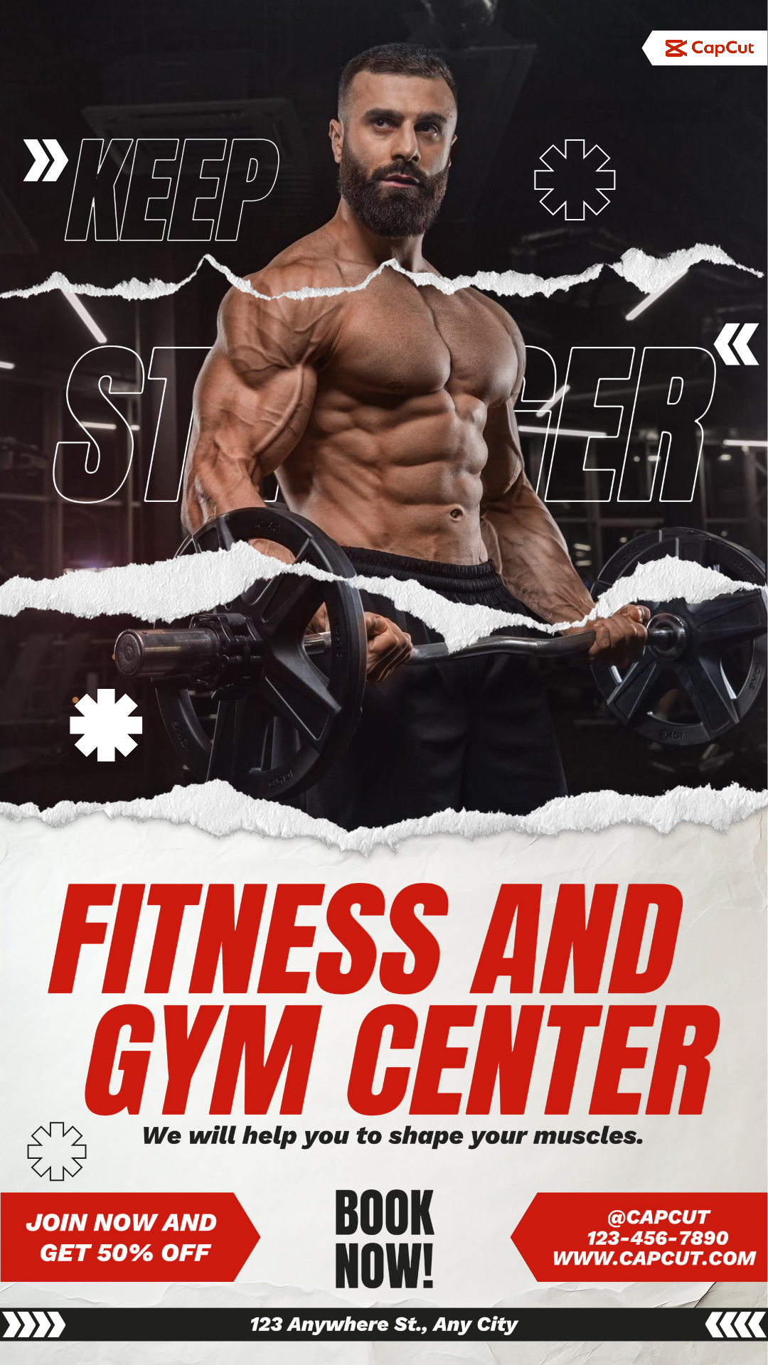 Promoción De Gimnasio Y Gimnasio Historia De Instagram Estilo De Diseño De Brutalismo