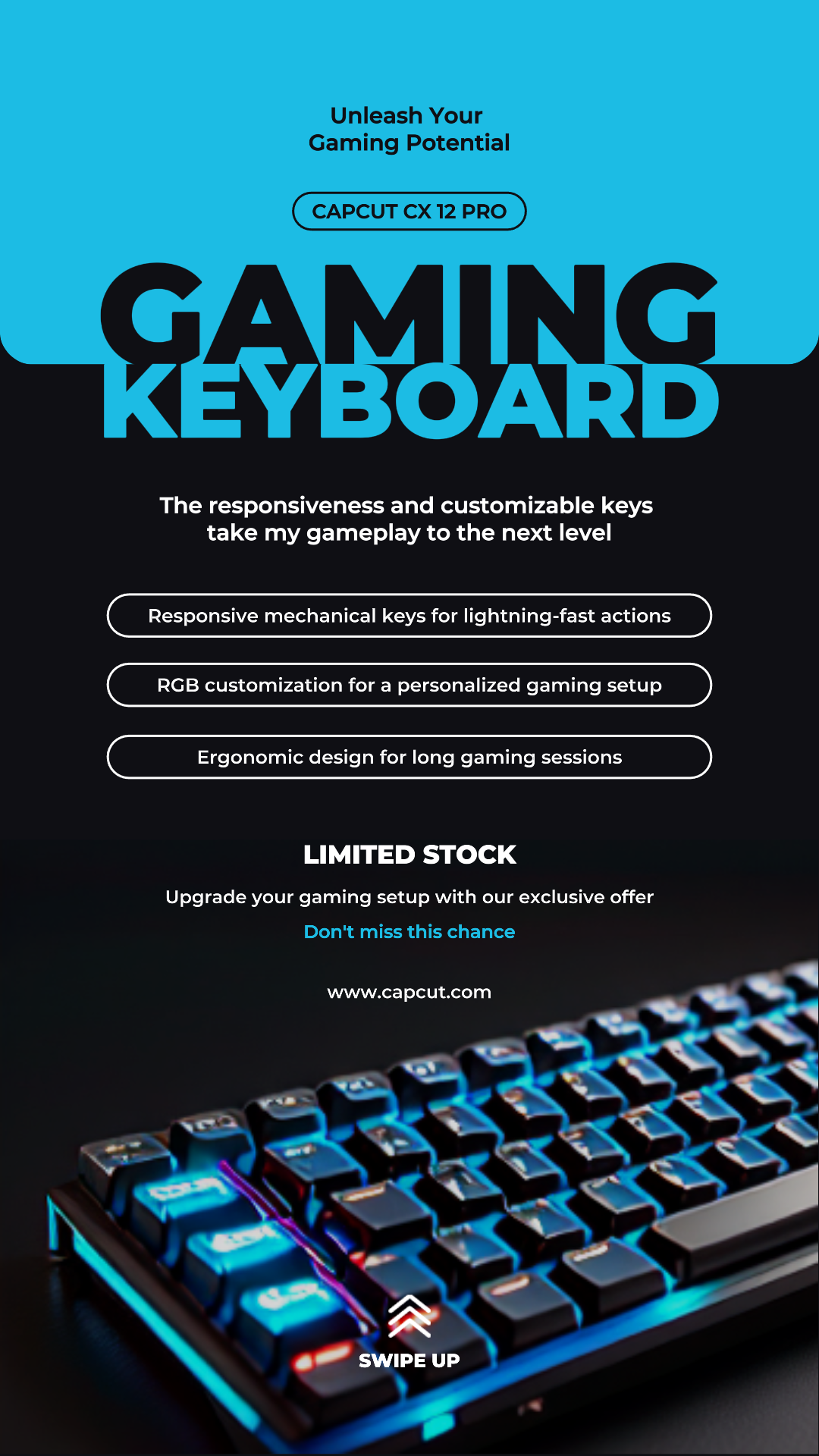 Promoción De Teclado Electrónico Para Juegos