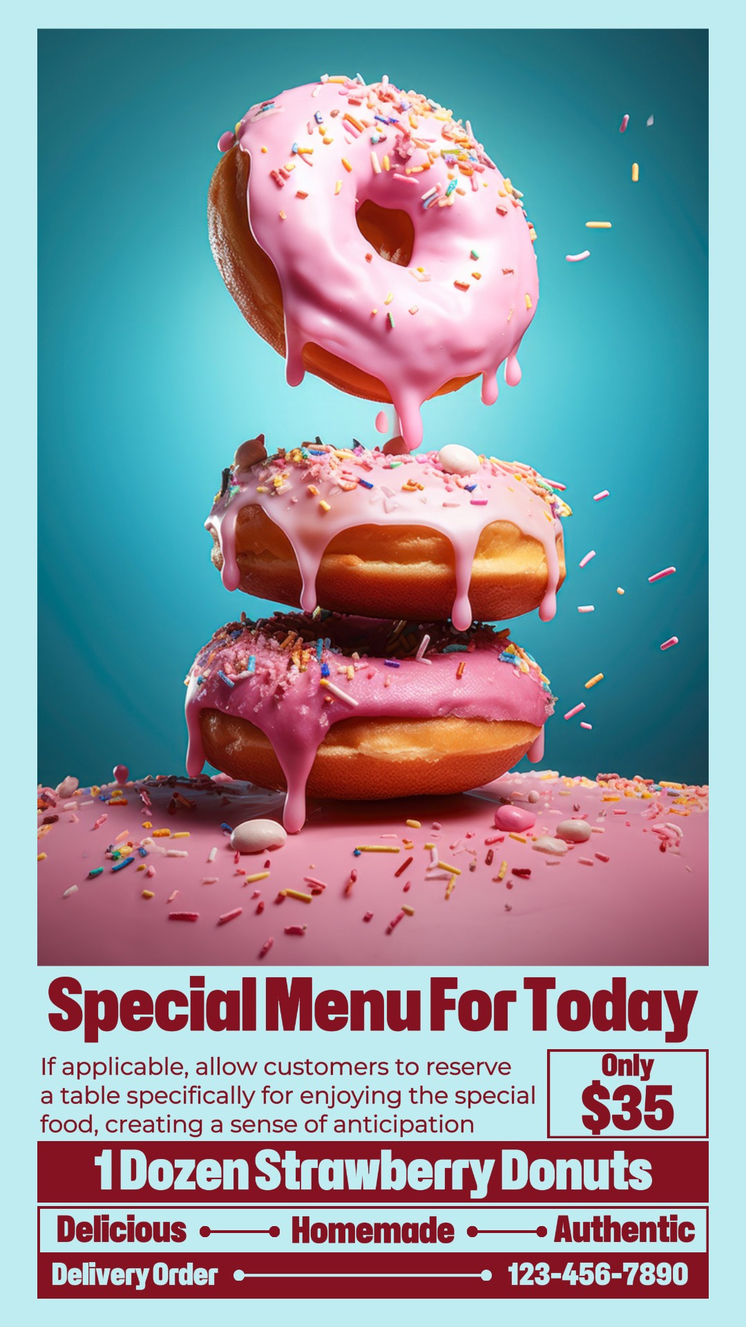 Menú Especial De Comida Donut Hoy Historia De Instagram 