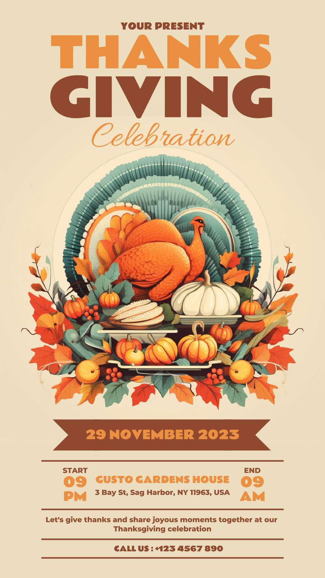 Celebración de la Fiesta de Acción de Gracias para publicación en redes sociales