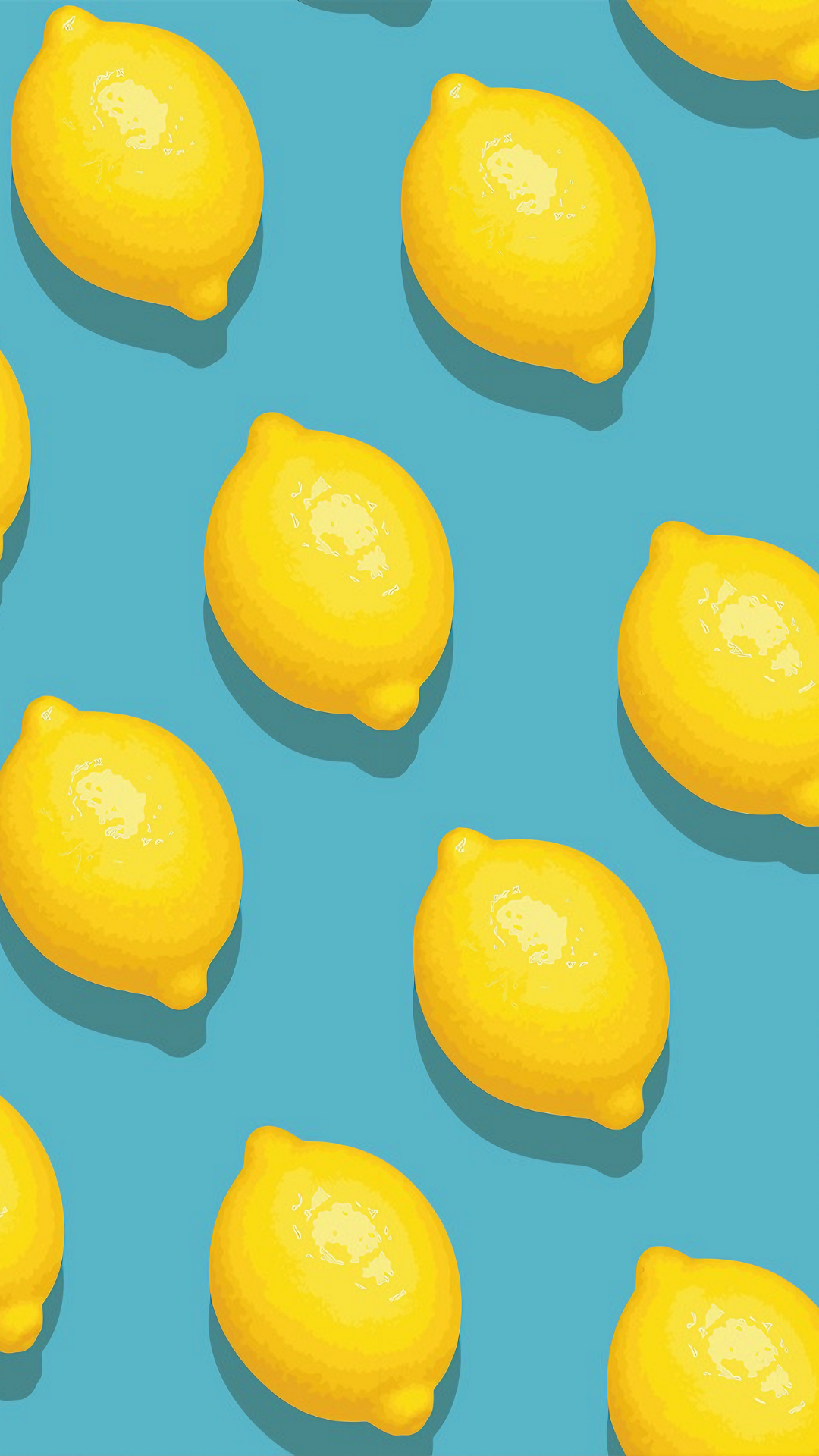 Fond d'écran fruits orange jaune bleu illustration dessin animé