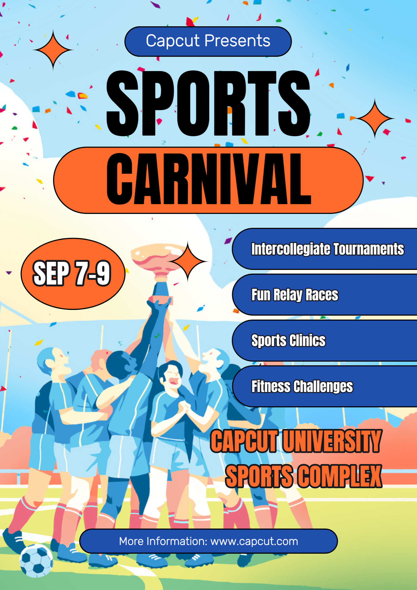 Desporto Carnaval Campus Poster Colorido