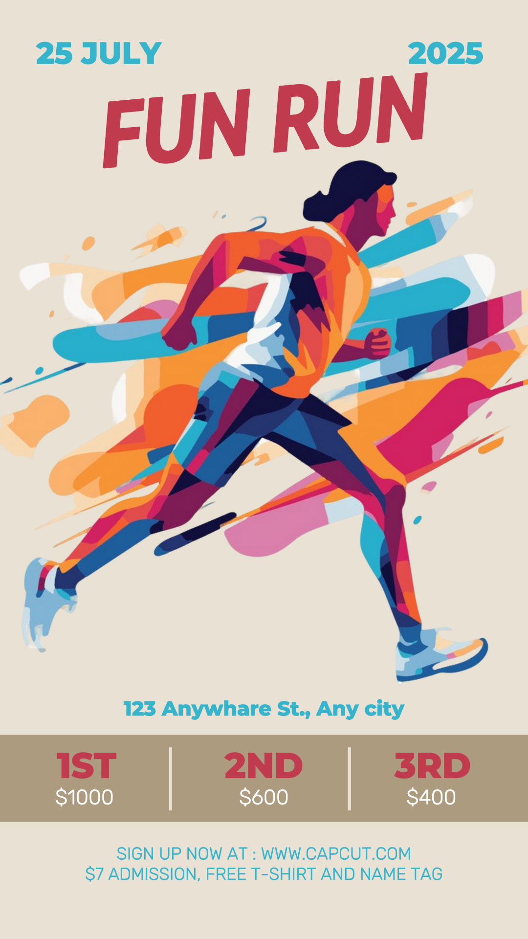 Sports and match marketing poster tiktok fun run