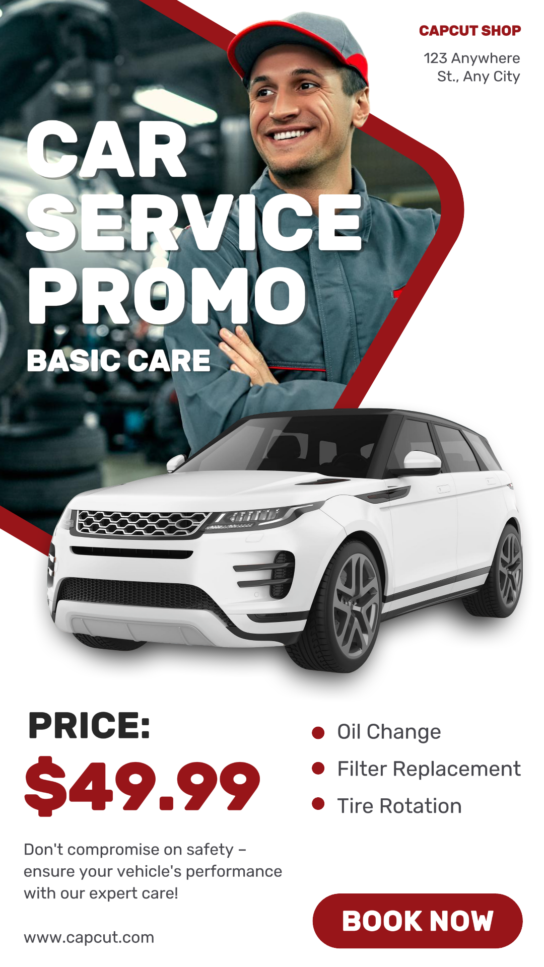 Cartel de marketing de coches Promo de servicio de coche Historia de Instagram