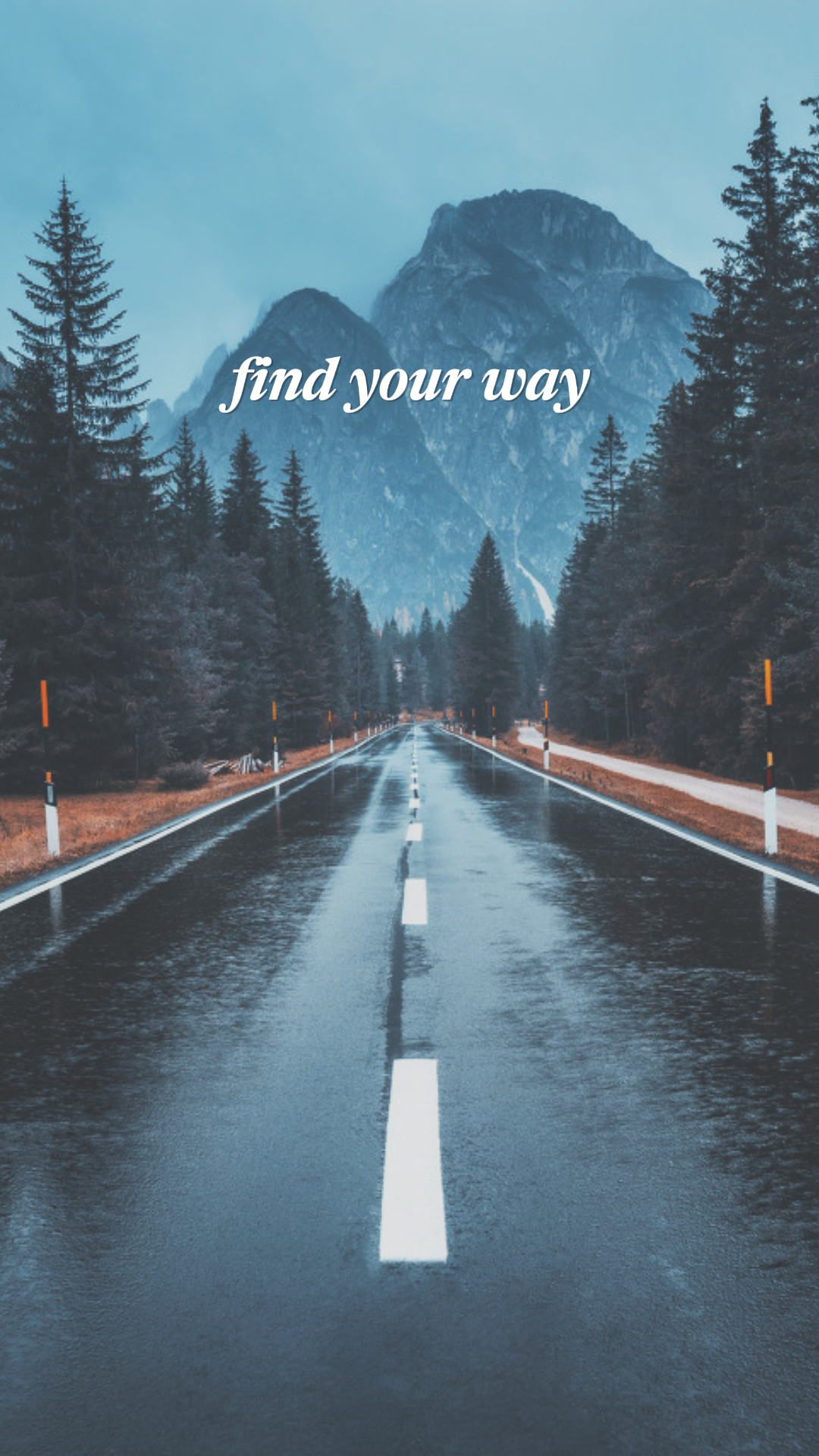 Travel creative poster instagram story white black road style