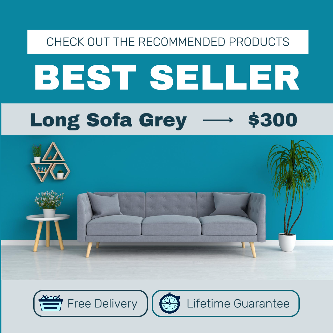 Comercio electrónico Muebles Sofá Héroe Imagen Gris Elegante