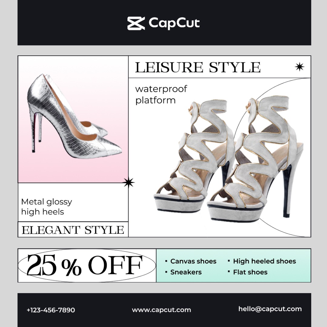 Ropa y zapatos Exhibición de productos de tacones altos