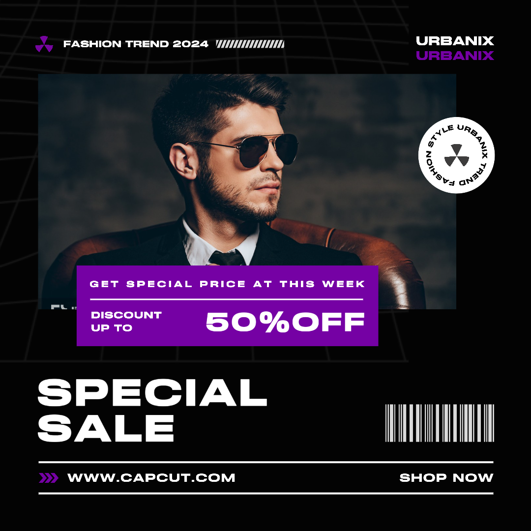 Fashion Trend Sale Promotion Instagram Post Purple And Black Modern Minimalist