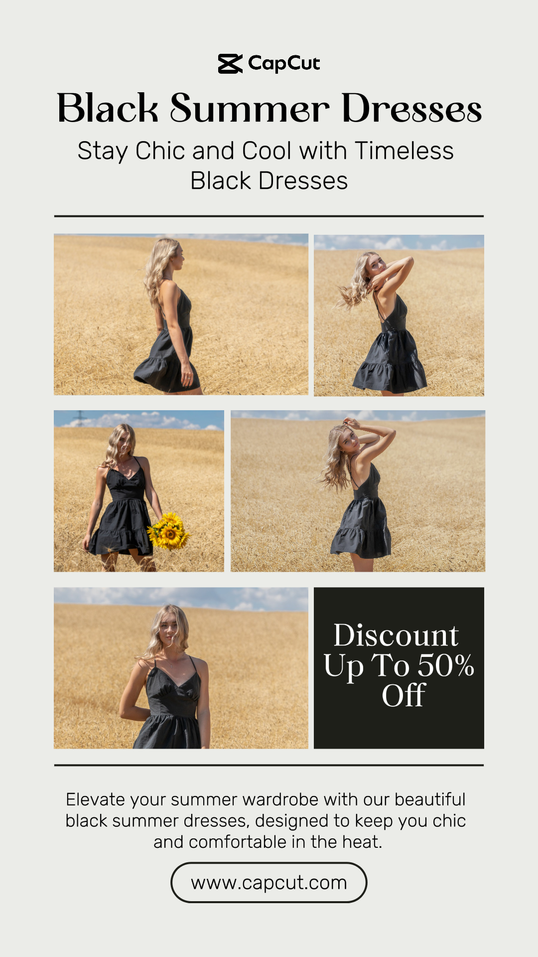 Minimalistische Collage Marketing Poster Instagram Kleidung schwarz