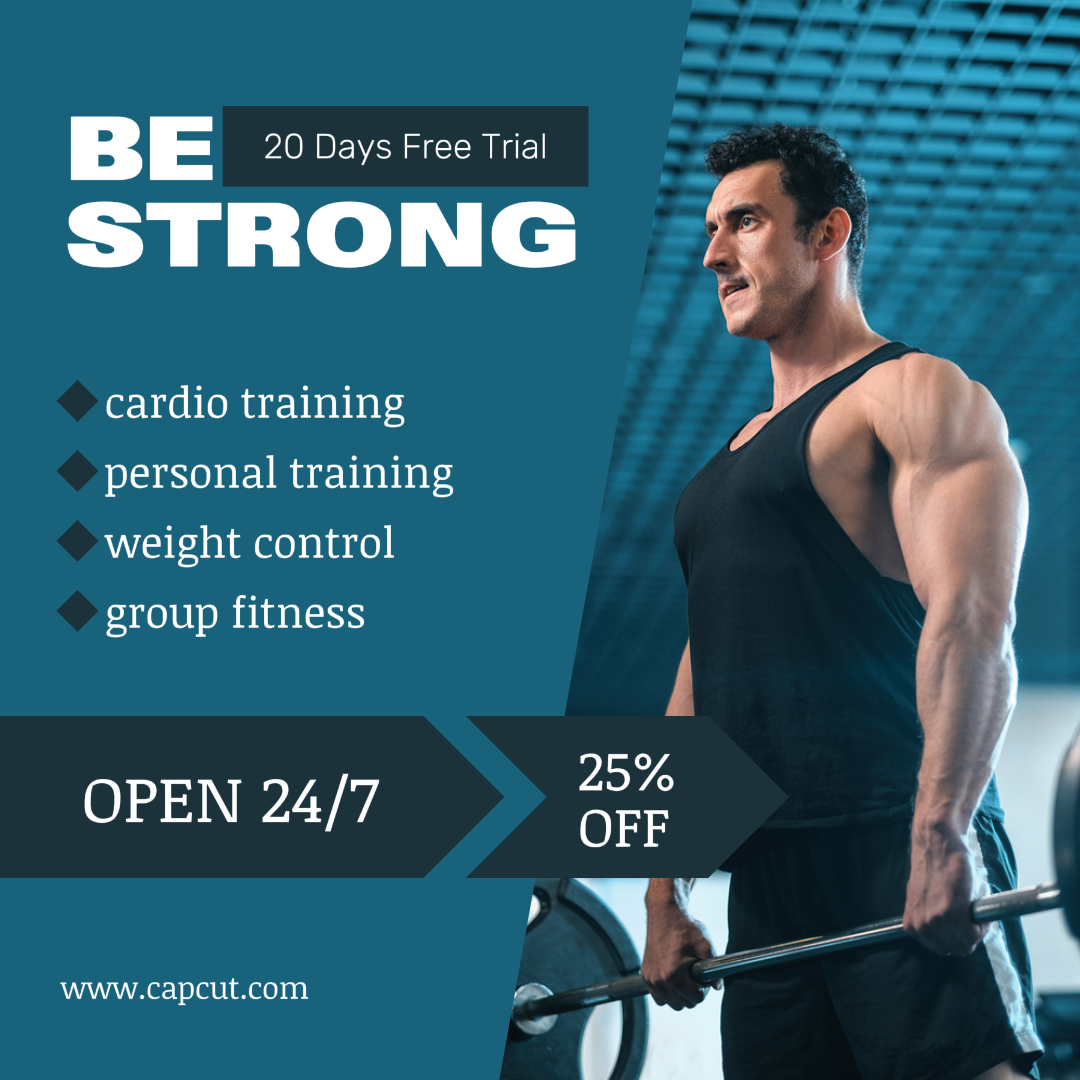 Workout und Fitness Marketing Poster Gym Promotion Instagram Post Modern