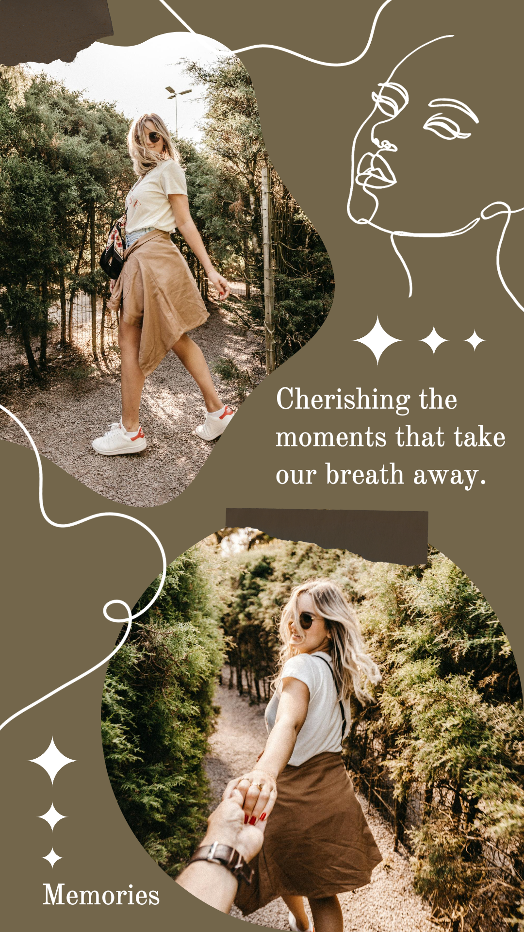 minimalist collage marketing poster instagram story personal photo album line