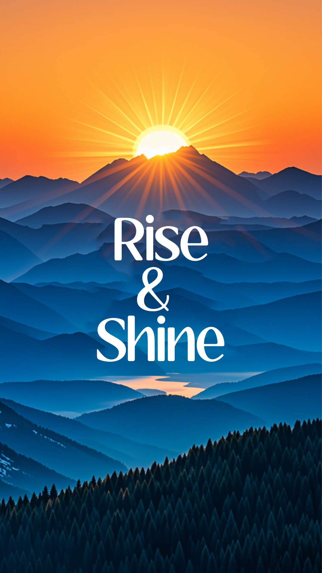 Wallpaper Poster Kreatif Mountain Sunrise dengan Kutipan Motivasi