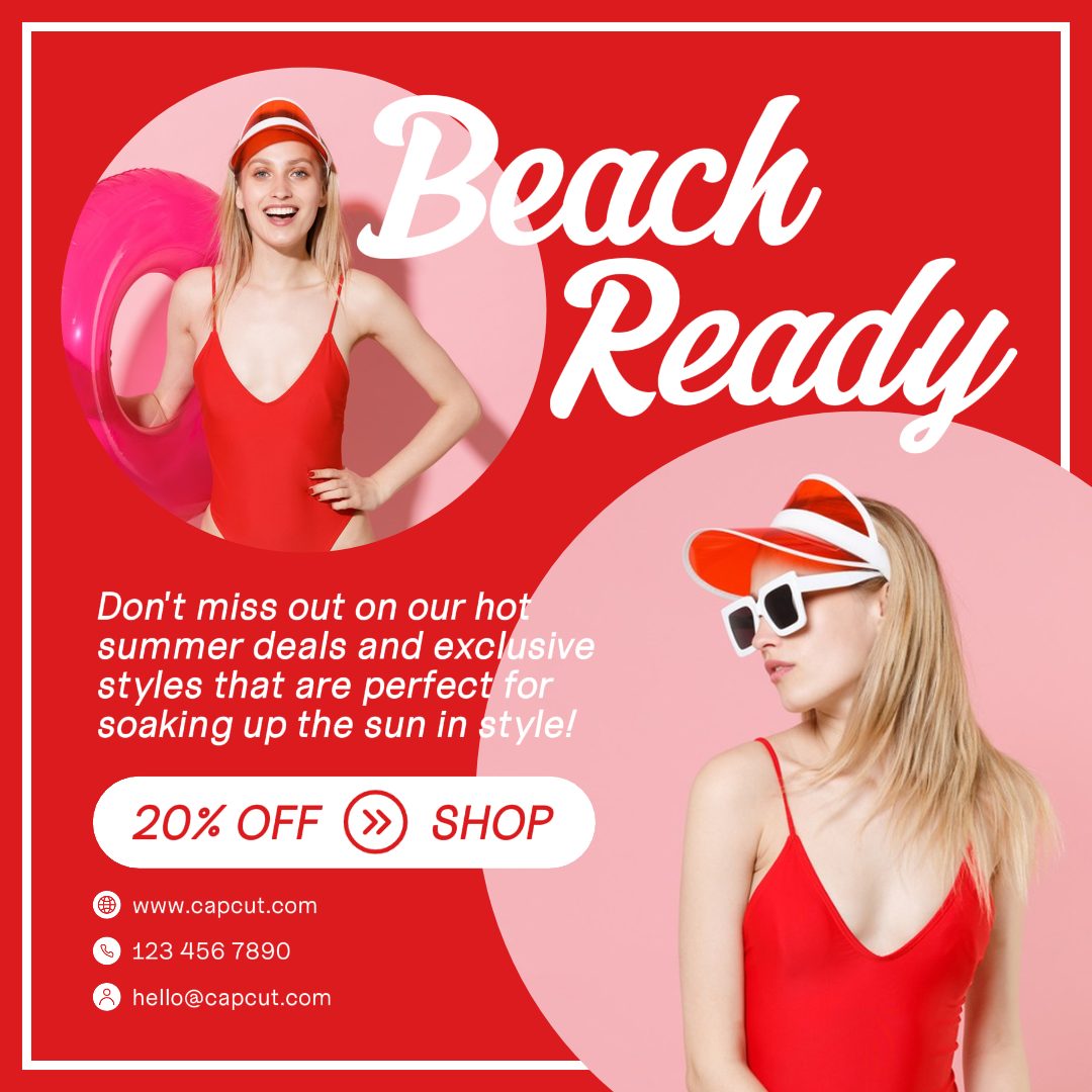 Kleidung und Schuhe Marketing Poster Promotion Verkauf Bikini Instagram Post