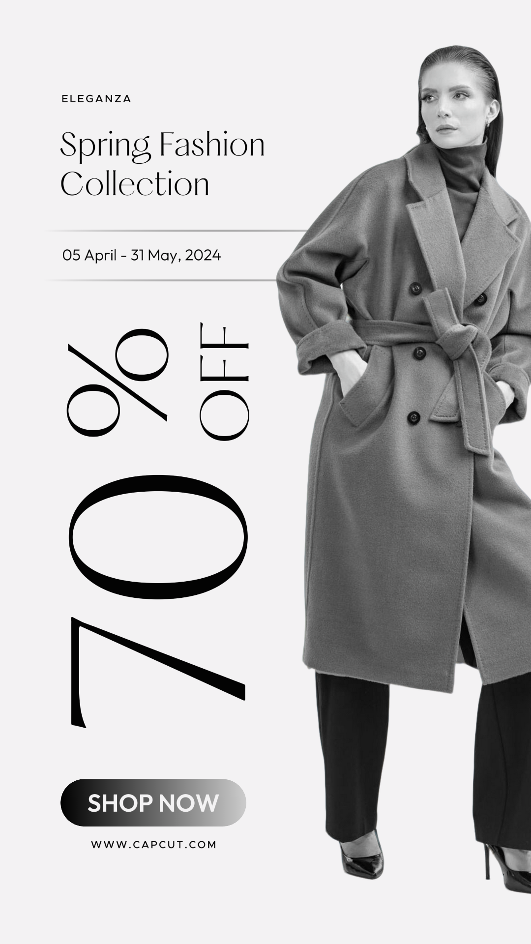 Cartel de marketing de ropa y zapatos Venta de moda para mujer Historia de Instagram Estilo minimalista